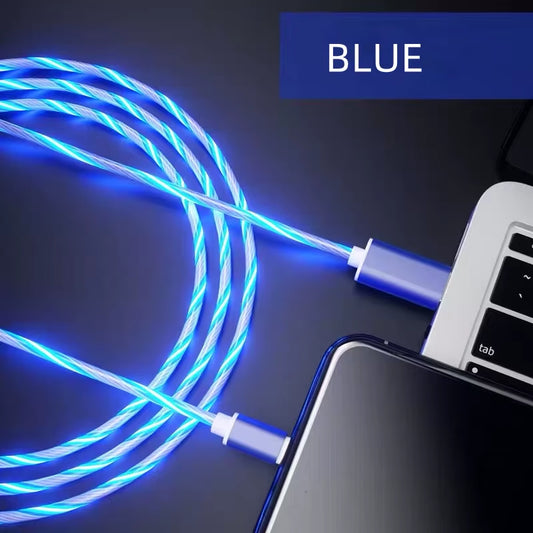 Glowing Cable Mobile Phone Charging Cables LED Light Micro USB Type C Charger for Samsung Huawei Iphone Charge Wire Cord