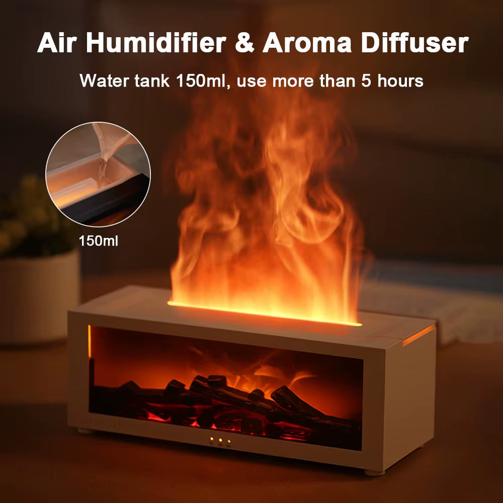 "Flame Aromatherapy Humidifier & Essential Oil Diffuser | USB Fragrance Humidifier for Home & Bedroom"